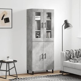 vidaXL Dulap înalt, gri beton, 69,5x34x180, lemn compozit