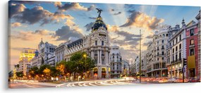 Tablou - Calle Gran Vía, Madrid, Spania (120x50 cm)