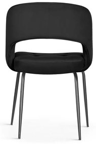 Scaun tapitat Lizbona negru/negru – H79 cm