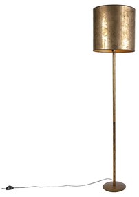 Lampă de podea de epocă aurie cu umbră de bronz veche de 40 cm - Simplo