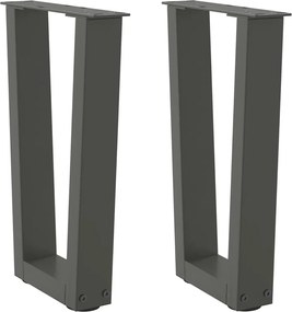 vidaXL Picioare pentru măsuță de cafea în formă de V, 2 buc., antracit, 28x(42-43,3) cm, oțel