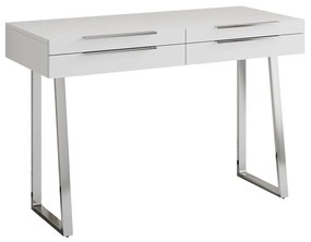 BIA210 - Masa de birou, consola, masuta machiaj, 120 cm, home office cu 4 sertare - Alb