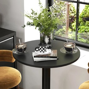 HOMCOM Masă de bar rotundă masă bistro masă de bucătărie stil contemporan cadru din oțel dim. 60L x 60l x 102H cm negru | Aosom Romania