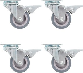 vidaXL Roți pivotante cu frâne duble, 4 buc., 50 mm