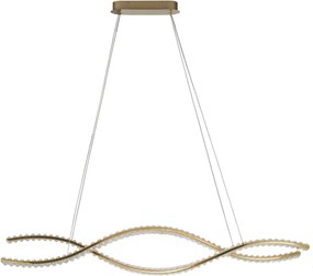 Lustra LED CCT suspendata cu telecomanda SPARK WAVES 120 auriu