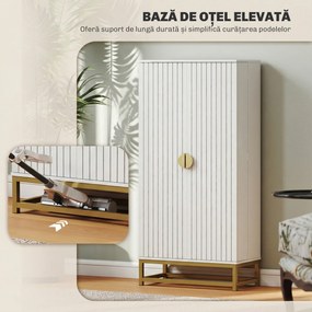HOMCOM Bufet de Bucătărie 119,5 cm cu 12 Rafturi pe Ușă, Albă | Aosom Romania