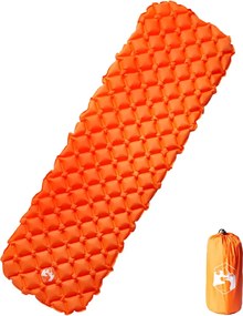 vidaXL Saltea gonflabilă de camping, 1 persoană portocaliu 190x58x6 cm