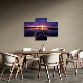 Tablou cu barci pescărești în port (90x60 cm)