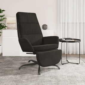 3097914 vidaXL Scaun de relaxare cu taburet, negru, catifea