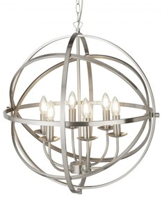 Lustra suspendata stil traditional Orbit argintiu satin 2476-6SS SRT