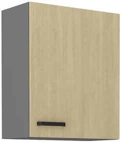 Dulap superior de bucătărie Scarmi 60 G-72 1F (Antracit + Herringbone scandi). 1049768