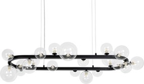 Lustra moderna cu 20 de surse de lumina LINEA Oval 120 negru
