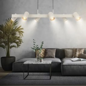 Briloner 4058064 - Lustra suspendată pe cablu ERA 6xGU10/10W/230V, crem