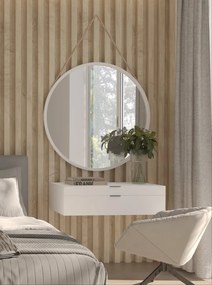 Oglindă Grace Round Mirror on a rope 80cm – Alb