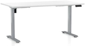 Masa inaltime reglabila OfficeTech B, 160 x 80 cm, bază gri, alb