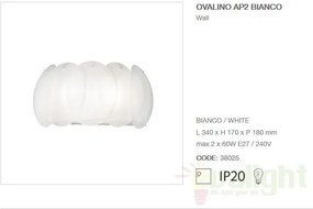 Aplica de perete moderna OVALINO AP2 BIANCO 038025