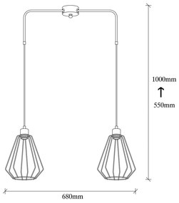 Lustră metalică Opviq lights Straton, negru