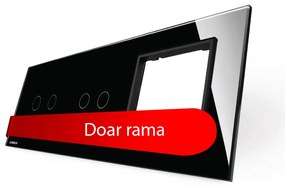 Panou intrerupator dublu+dublu+ priza Livolo din sticla
