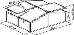Răsadniță G21 din două părți GA12 100 x 120 x 40cm