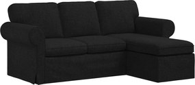 vidaXL Canapea Negru 215 x 138 x 80 cm țesătură