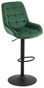 Scaun de bar reglabil din catifea ABS 145 verde