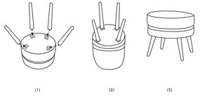Taburet crem cu tapițerie din catifea Paris – Mauro Ferretti