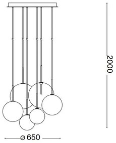Lustră LED pe cablu Ideal Lux EQUINOXE 6xG4/2W/230V d. 65 cm crom/fumuriu