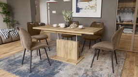 Mazzoni ASTON MINI Stejar Craft Auriu - MĂSUȚĂ DE CAFEA MODERNĂ EXTENSIBILĂ REGLABILĂ PE ÎNĂLȚIME MASĂ TRANSFORMABILĂ