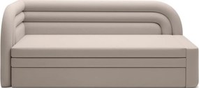 Canapea bej extensibilă/cu spațiu de depozitare cu tapițerie din catifea cu colț pe partea stângă 223 cm Fabillo – ELTAP