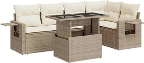 vidaXL Set canapele de grădină cu perne, 6 piese, bej, poliratan