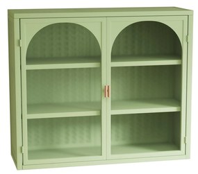 Dulap modern cu uși din sticlă, Verde | Aosom Romania