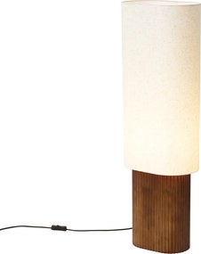 Lampă de podea Japandi din lemn de nuc cu abajur textil 90cm - Lamel