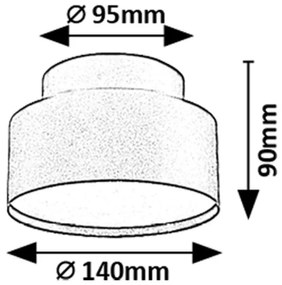 Mini Plafoniera LED cu lumina ambientala in sus Ovidia alb D-14cm
