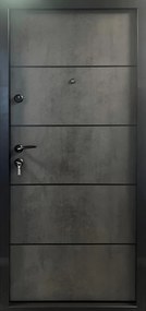Usa metalica de intrare in apartament cu izolatie fonica   termica - Culoare Ciment Gri Inchis   Alb  Nuc ST, Gri Ciment / Alb