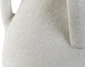 Vază decorativă cu mâner, stil rustic modern, culoare alb, din stoneware, „Stoneware”