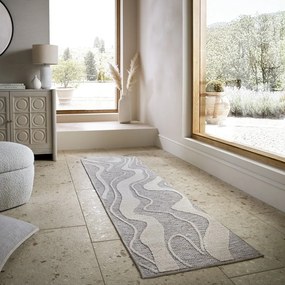 Covor tip traversă gri lavabil 60x223 cm Calder – Flair Rugs
