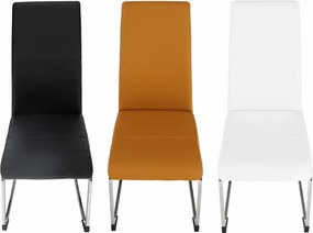 Scaun dining, negru / crom, VATENA