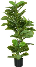HOMCOM Plantă Ficus artificială, înălțime 110 cm cu 90 de frunze și ghiveci pentru living | Aosom Romania