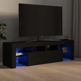 Comodă tv cu lumini led, negru, 140x35x40 cm