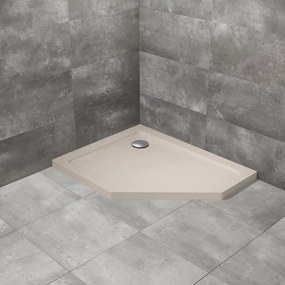 Cadita dus pentagonala Radaway Doros PT E Stone 100x90 cm acril casmir stanga