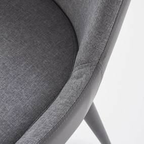 Scaun de bucaterie Kurt, gri/negru