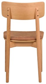 Scaune de dining maro coniac/natural 2 buc. din imitație de piele Wolcott – Rowico