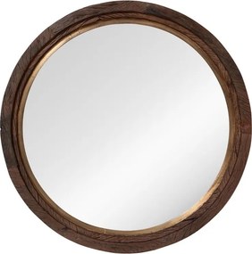 Oglinda din alama si lemn de mango, " Rustic Glow "