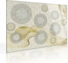 Tablou pe sticlă - Abstract, cercuri de marmură (70x50 cm)