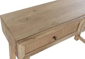 Cosola natur din lemn de mango si rattan