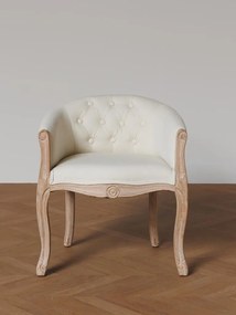 Fotoliu shabby chic, crem, din stofa, Valbonne