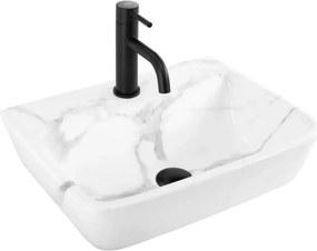 Lavoar pe blat Rea Altea Cloudy dreptungiular 45.5 cm alb-gri lucios