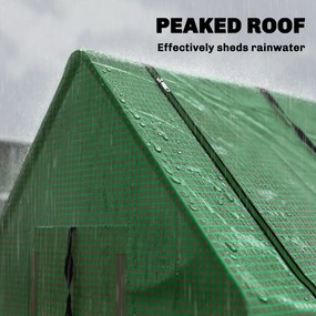 Outsunny Seră de Grădină cu 2 Ferestre Laterale și Fereastră Centrală Rulantă, din Oțel, PE și PP, 240x90x90 cm, Verde | Aosom Romania