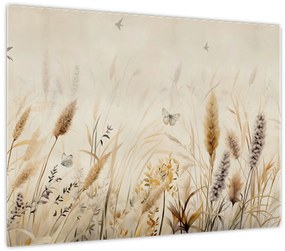 Tablou pe sticlă - Pajiște sălbatică (70x50 cm)