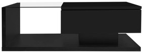 Măsuță de Cafea Modernă cu Raft din Sticlă și Efecte LED, 105x55x32,5 cm, Negru